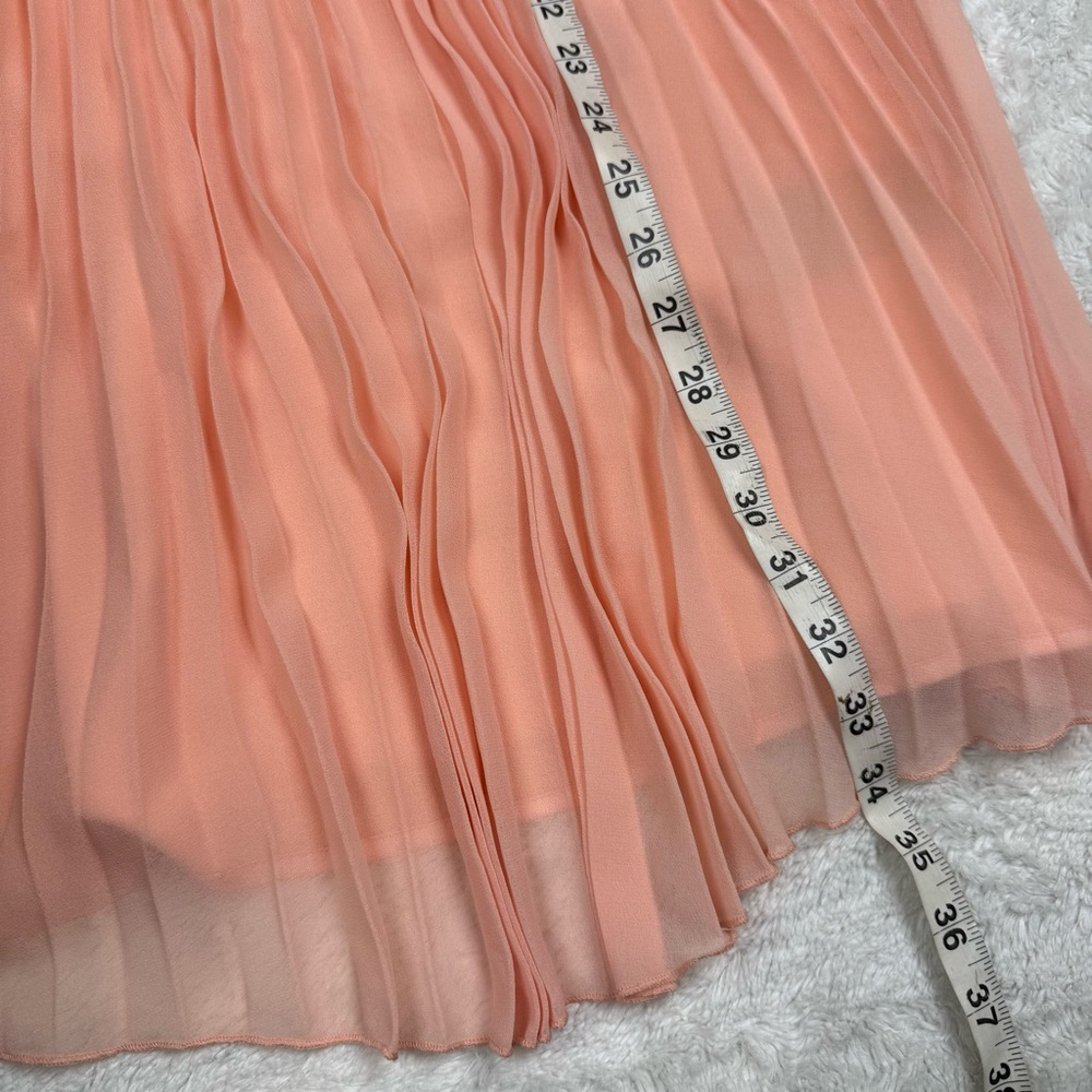 bebe Blush Pink Long Sleeve Pleated Dress - Picture 4 of 5